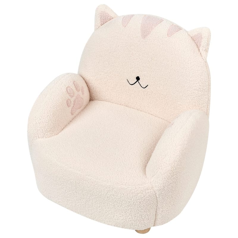 Barnfåtölj Zoar - Vit, brun - Möbler - Barnmöbler - Barnstol - Barnfåtölj
