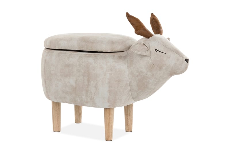 Gottsegen Sittpuff med Förvaring - Beige - Barnpall