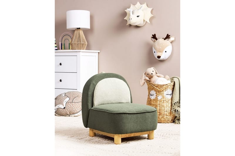 Barnstol Faborg Grönt/ljust trä/beige - Grönt/ljust trä/beige - Möbler - Barnmöbler - Barnstol - Barnfåtölj