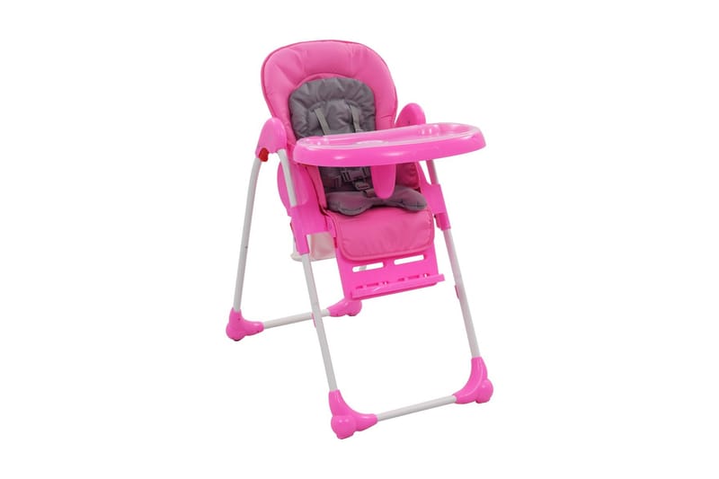 Barnstol rosa och grå - Rosa - Hopfällbar barnstol - Matstol barn