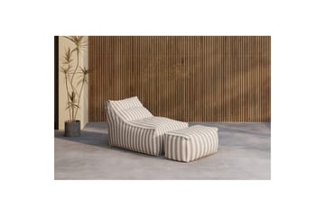 Loungestol Redang med fotpall - Vit/ Beige - Möbler - Barnmöbler - Barnstol - Saccosäck & sittpuff barn