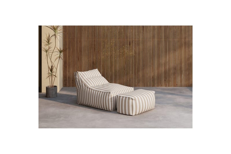 Loungestol Redang med fotpall - Vit/ Beige - Möbler - Barnmöbler - Barnstol - Saccosäck & sittpuff barn