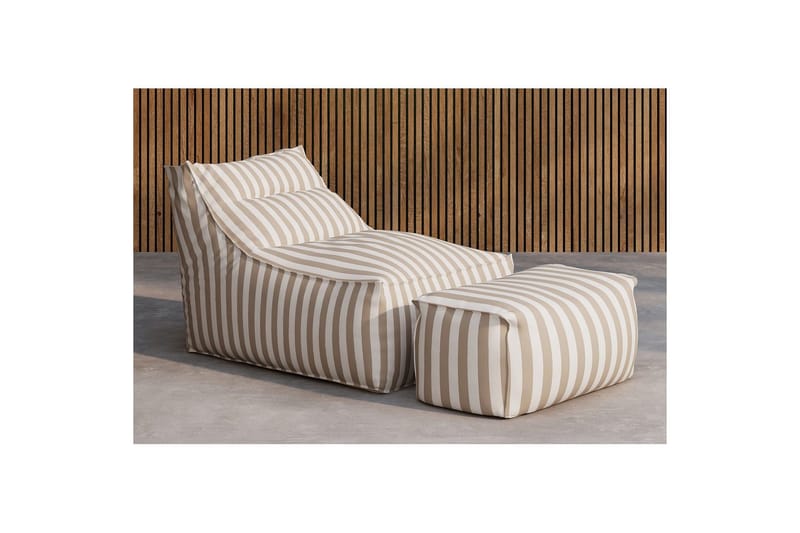 Loungestol Redang med fotpall - Vit/ Beige - Möbler - Barnmöbler - Barnstol - Saccosäck & sittpuff barn