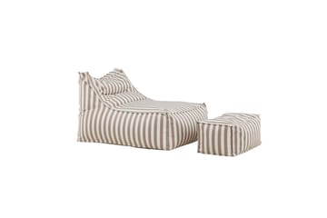 Loungestol Redang med fotpall - Vit/ Beige - Möbler - Barnmöbler - Barnstol - Saccosäck & sittpuff barn