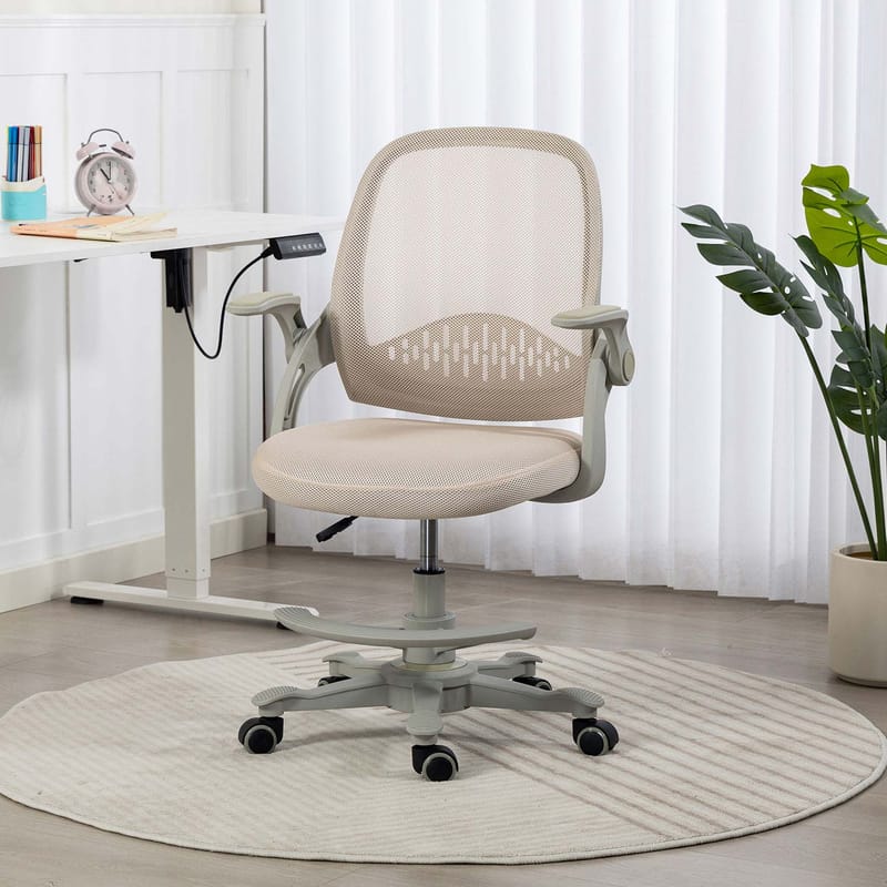 Skrivbordsstol för barn Emmy med fotstöd - beige - Möbler - Barnmöbler - Barnstol - Skrivbordsstol barn