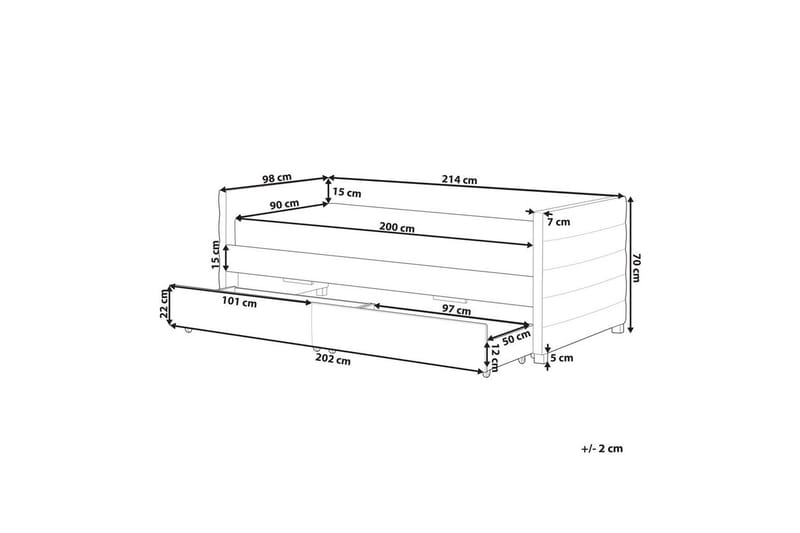 Dagbädd med förvaring Marray - Vit - Möbler - Barnmöbler - Barnsäng & juniorsäng