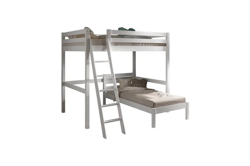 Enkel Säng och matchande rullbar ribbotten Pino Mezzanine 140 x 200 cm, 140 x 200 cm