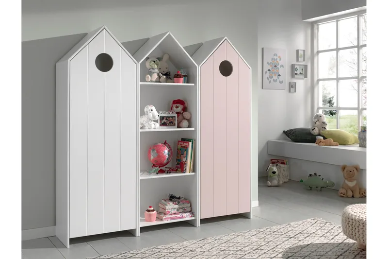 Bustorp Garderob- och hyllset, Vit/Rosa