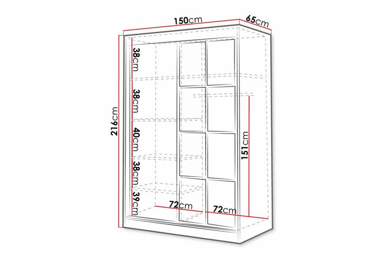 Aberfelt Barnskåp 150x216 cm - Vit - Möbler - Barnmöbler - Förvaring barnrum - Skåp barnrum