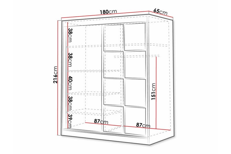 Aberfelt Barnskåp 180x216 cm - Svart - Möbler - Barnmöbler - Förvaring barnrum - Skåp barnrum