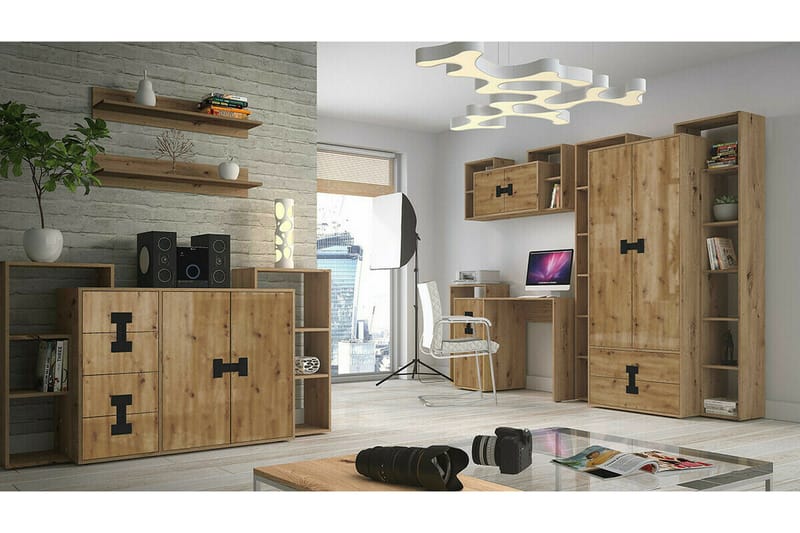 Castlebay Barnskåp 117x86 cm - Brun - Möbler - Barnmöbler - Förvaring barnrum - Skåp barnrum