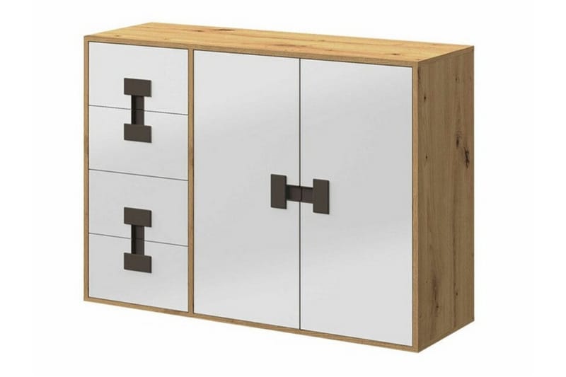 Castlebay Barnskåp 117x86 cm - Vit - Möbler - Barnmöbler - Förvaring barnrum - Skåp barnrum
