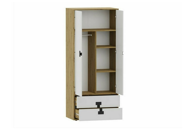 Castlebay Barnskåp 80x191 cm - Brun - Möbler - Barnmöbler - Förvaring barnrum - Skåp barnrum