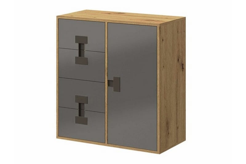 Castlebay Barnskåp 80x86 cm - Grå - Möbler - Barnmöbler - Förvaring barnrum - Skåp barnrum