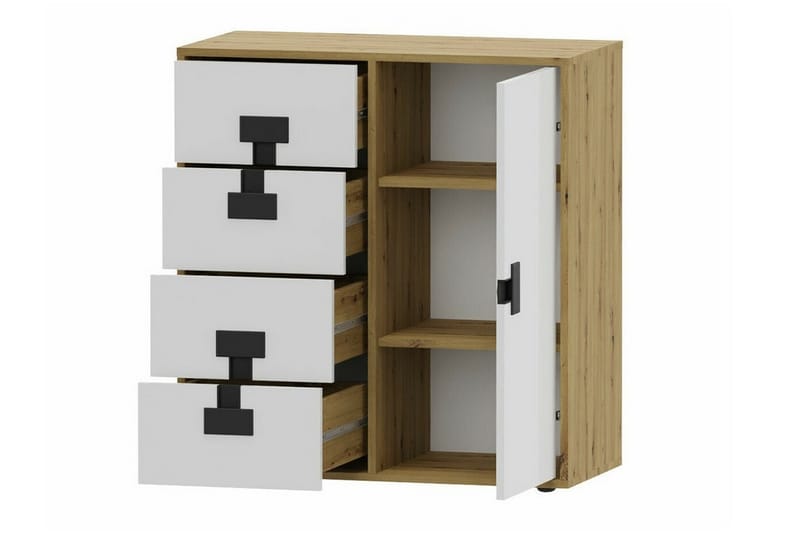 Castlebay Barnskåp 80x86 cm - Vit - Möbler - Barnmöbler - Förvaring barnrum - Skåp barnrum