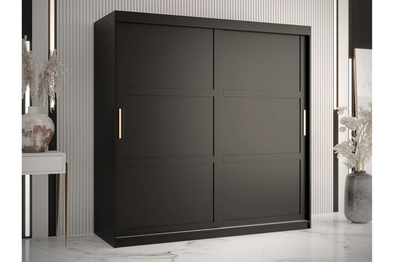 Dunvegan Garderob 180x200 cm - Svart - Möbler - Barnmöbler - Förvaring barnrum - Skåp barnrum