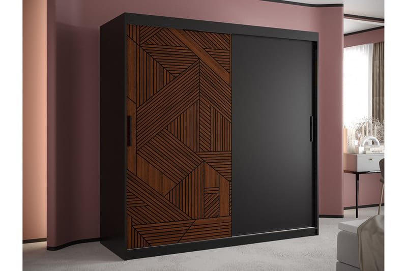 Dunvegan Garderob 180x200 cm - Svart - Möbler - Barnmöbler - Förvaring barnrum - Skåp barnrum