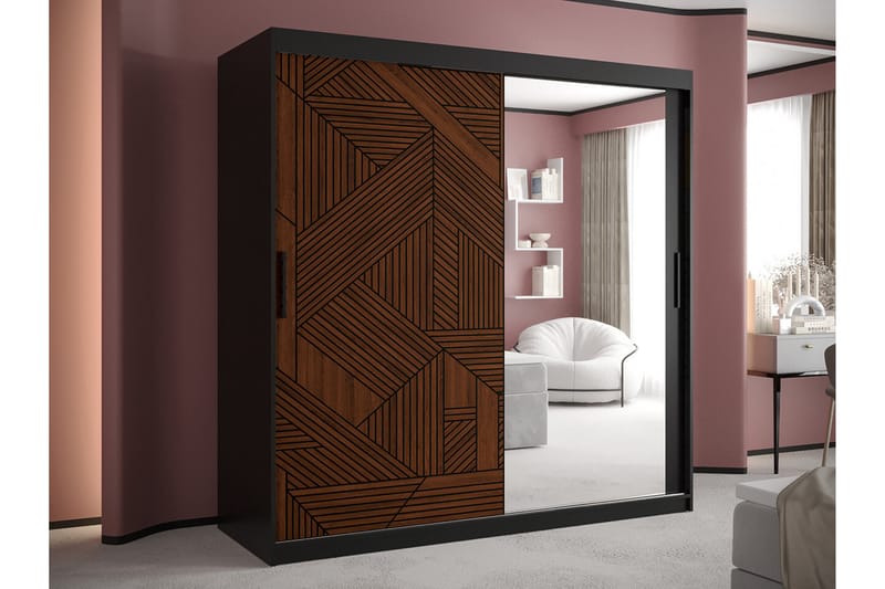 Dunvegan Garderob 180x200 cm - Svart - Möbler - Barnmöbler - Förvaring barnrum - Skåp barnrum