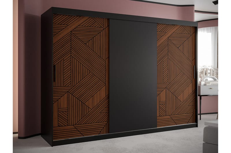 Dunvegan Garderob 250x200 cm - Svart - Möbler - Barnmöbler - Förvaring barnrum - Skåp barnrum