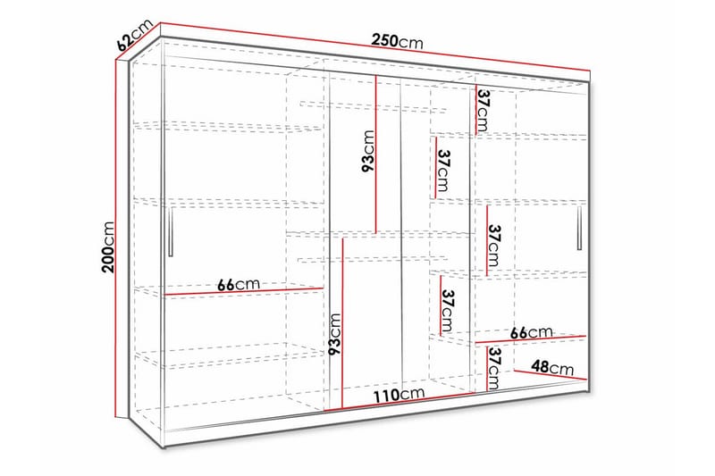 Dunvegan Garderob 250x200 cm - Svart - Möbler - Barnmöbler - Förvaring barnrum - Skåp barnrum