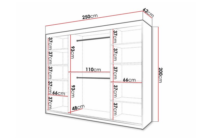 Dunvegan Garderob 250x200 cm - Vit - Möbler - Barnmöbler - Förvaring barnrum - Skåp barnrum