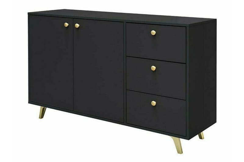 Emyvale Barnskåp 138x86 cm - Svart - Möbler - Barnmöbler - Förvaring barnrum - Skåp barnrum