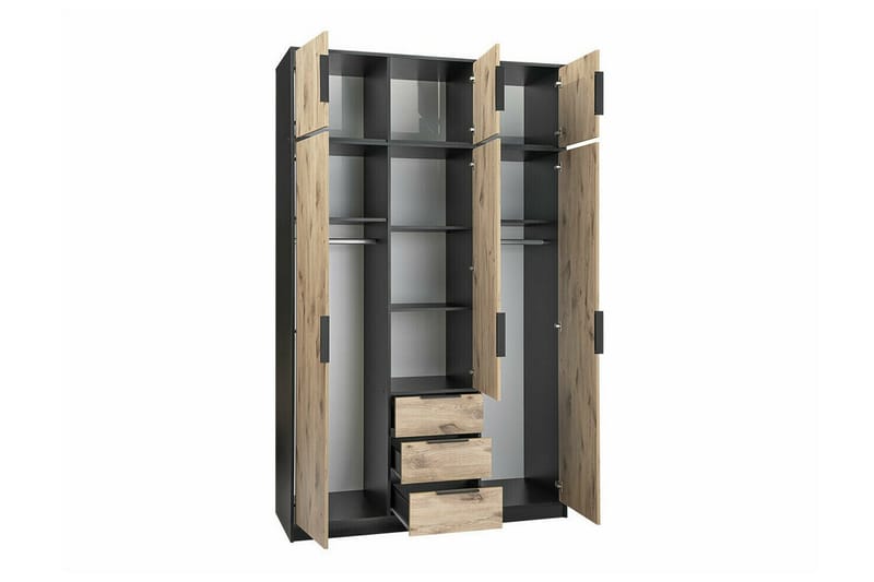 Emyvale Barnskåp 149x245 cm - Svart - Möbler - Barnmöbler - Förvaring barnrum - Skåp barnrum