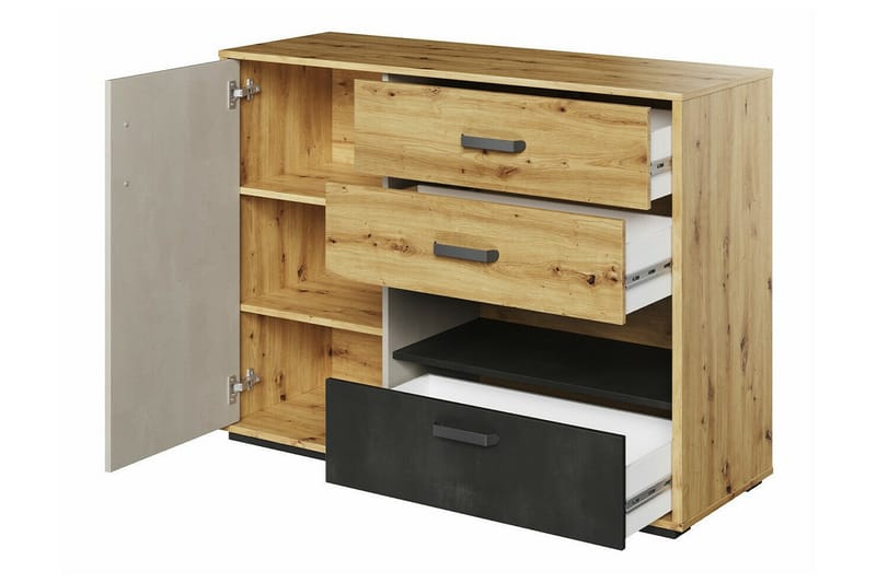 Rathmore Barnskåp 120x90 cm - Svart - Möbler - Barnmöbler - Förvaring barnrum - Skåp barnrum