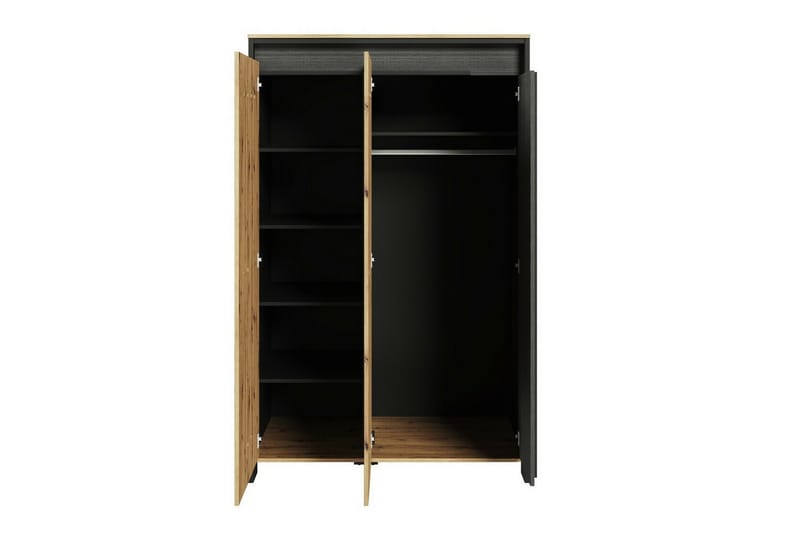 Rathmore Barnskåp 123x196 cm - Svart - Möbler - Barnmöbler - Förvaring barnrum - Skåp barnrum