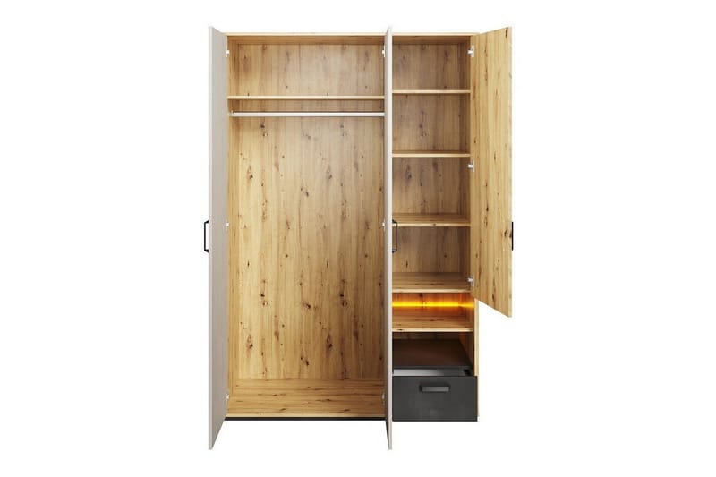 Rathmore Barnskåp 130x195 cm - Svart - Möbler - Barnmöbler - Förvaring barnrum - Skåp barnrum