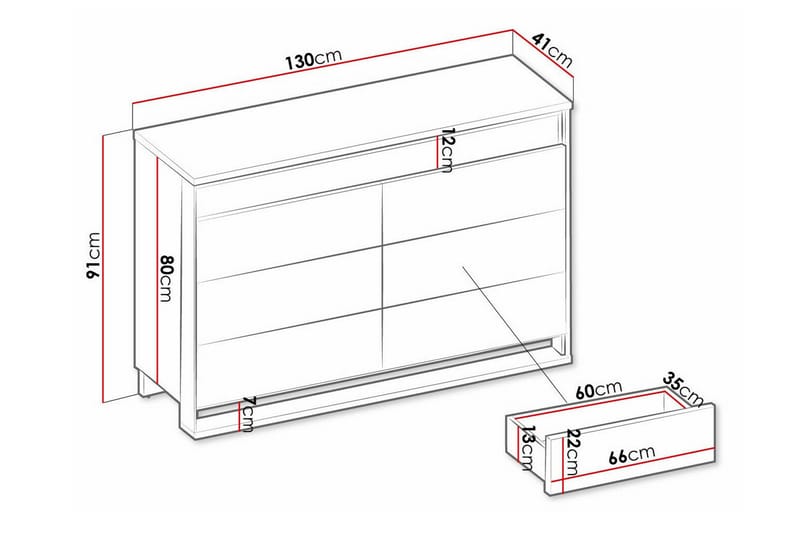 Rathmore Barnskåp 130x91 cm - Svart - Möbler - Barnmöbler - Förvaring barnrum - Skåp barnrum