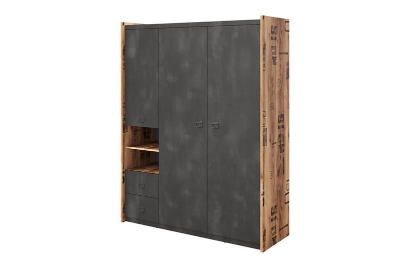 Rathmore Barnskåp 150x190 cm - Grå - Möbler - Barnmöbler - Förvaring barnrum - Skåp barnrum
