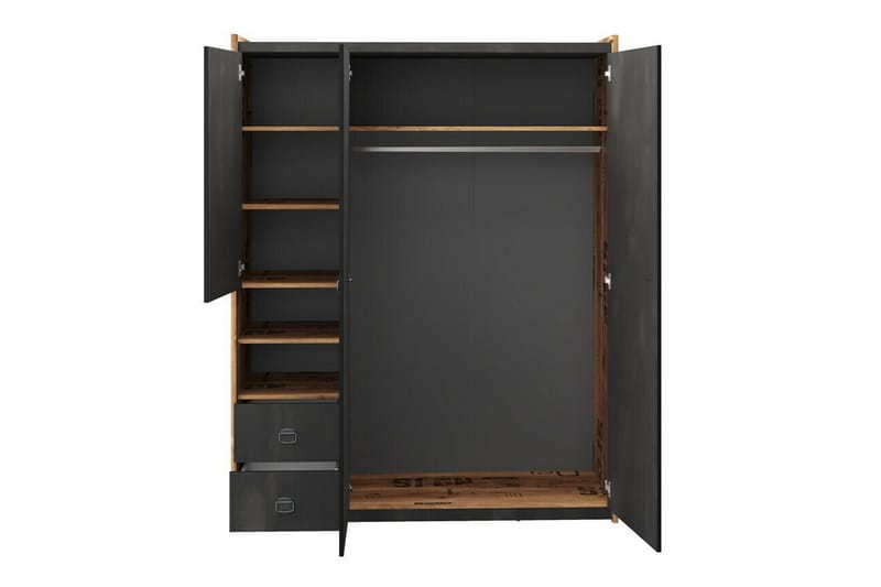 Rathmore Barnskåp 150x190 cm - Grå - Möbler - Barnmöbler - Förvaring barnrum - Skåp barnrum