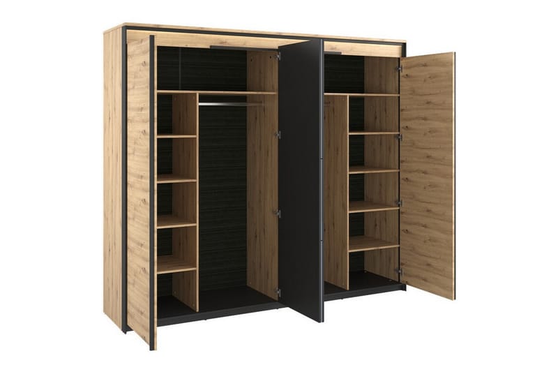 Rathmore Barnskåp 250x221 cm - Svart - Möbler - Barnmöbler - Förvaring barnrum - Skåp barnrum