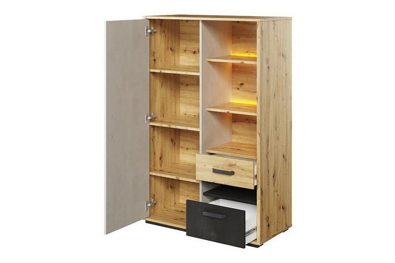 Rathmore Barnskåp 90x138 cm - Svart - Möbler - Barnmöbler - Förvaring barnrum - Skåp barnrum