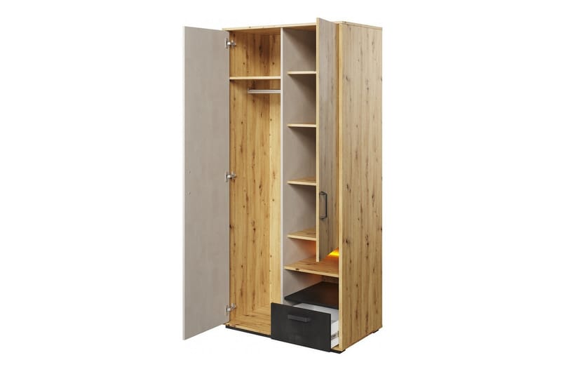 Rathmore Barnskåp 90x195 cm - Svart - Möbler - Barnmöbler - Förvaring barnrum - Skåp barnrum