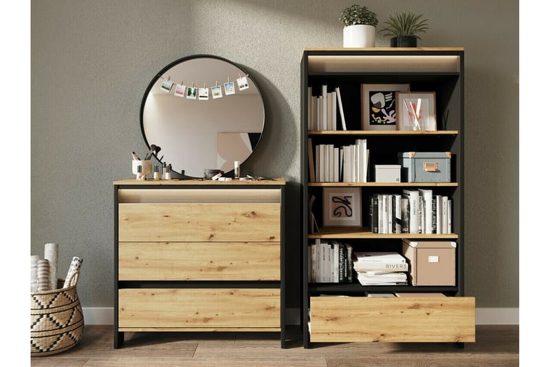 Rathmore Barnskåp 92x89 cm - Svart - Möbler - Barnmöbler - Förvaring barnrum - Skåp barnrum