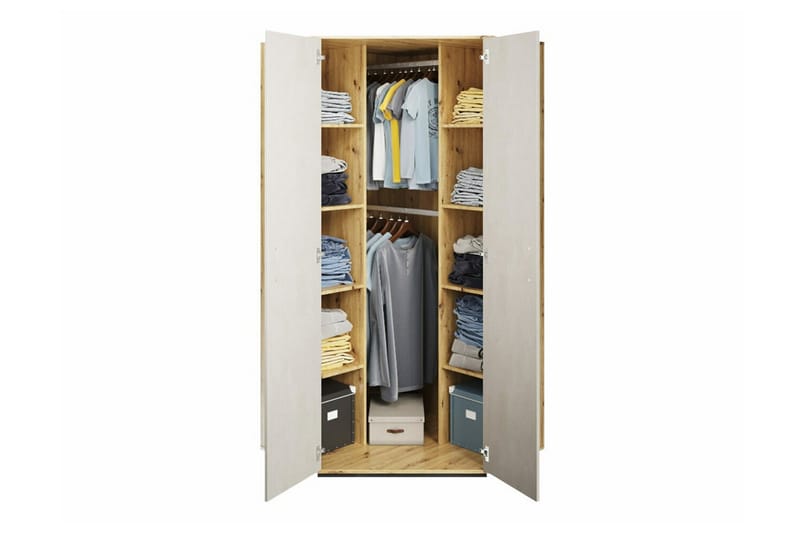 Rathmore Barnskåp 95x195 cm - Grå - Möbler - Barnmöbler - Förvaring barnrum - Skåp barnrum