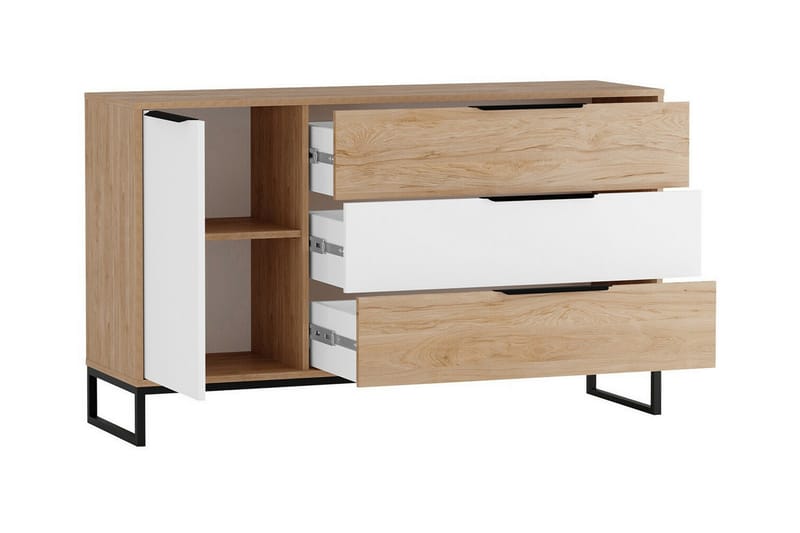 Staffin Barnskåp 135x80 cm - Vit - Möbler - Barnmöbler - Förvaring barnrum - Skåp barnrum