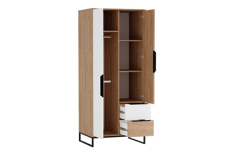 Staffin Barnskåp 80x190 cm - Vit - Möbler - Barnmöbler - Förvaring barnrum - Skåp barnrum
