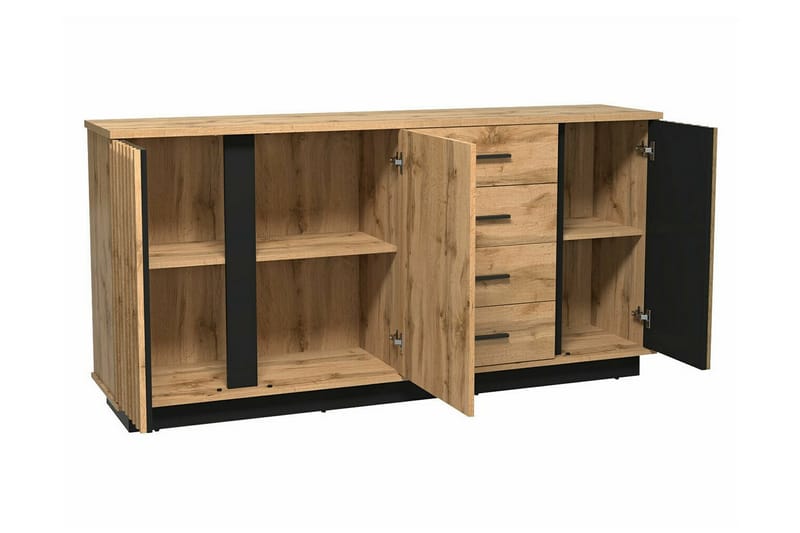 Strathy Barnskåp 178x88 cm - Svart - Möbler - Barnmöbler - Förvaring barnrum - Skåp barnrum