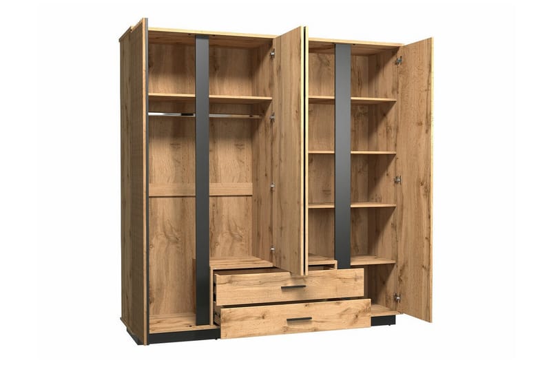 Strathy Barnskåp 197x205 cm - Svart - Möbler - Barnmöbler - Förvaring barnrum - Skåp barnrum