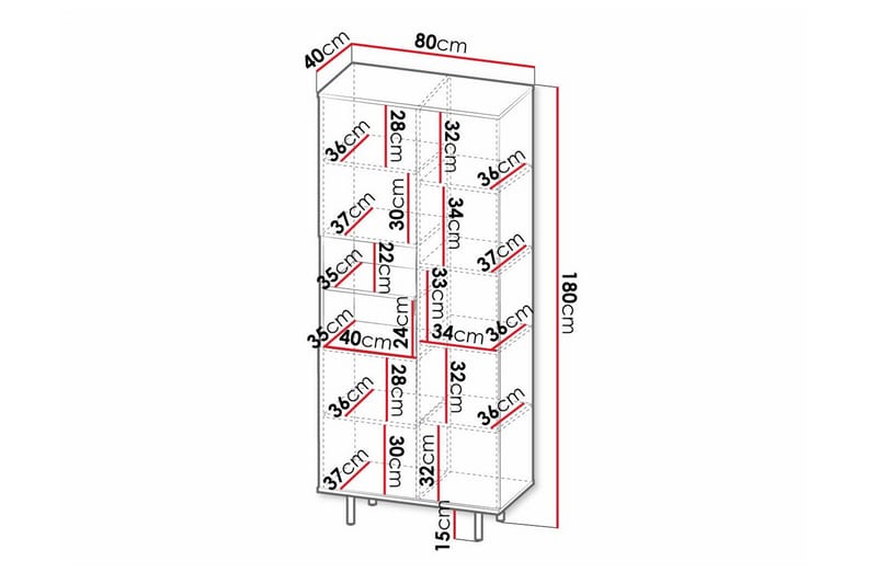 Staffin Barnhylla 80 cm - Svart - Möbler - Barnmöbler - Förvaring barnrum - Hylla barnrum
