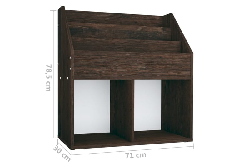 Tidningsställ för barn rökig ek 71x30x78,5 cm spånskiva - Brun - Möbler - Barnmöbler - Förvaring barnrum - Hylla barnrum - Bokhylla barn & boklåda