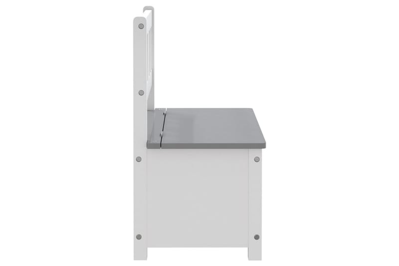 Förvaringsbänk barn vit och grå 60x30x55 cm MDF - Vit - Möbler - Barnmöbler - Förvaring barnrum - Leksaksförvaring - Leksakslåda