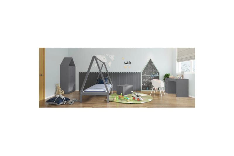 Leksakslåda/Skrin Alpi 70x40x40 cm, Grå - 70x40x40 cm, Grå - Möbler - Barnmöbler - Förvaring barnrum - Leksaksförvaring - Leksakslåda