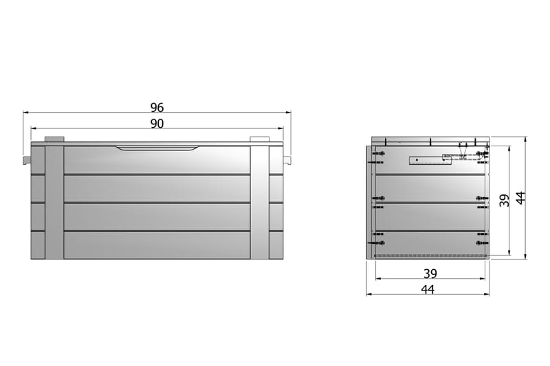 Tenney Förvaringslåda 90 cm - Stålgrå - Leksakslåda