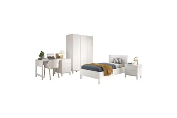 Säng med sängbord, garderob, skrivbord Eva 3-dörrar - 3-dörrar - Möbler - Barnmöbler - Barnmöbelset