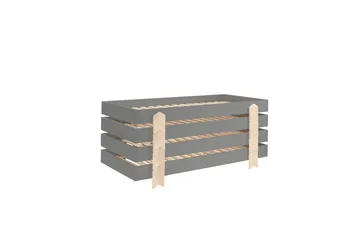 S äng Modulo med pilarfötter Grå, 4 - Grå, 4 - Möbler - Barnmöbler - Barnsäng & juniorsäng