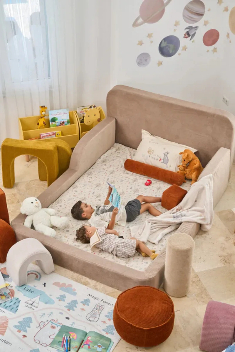 Selnor Barnsäng 115x90x210 cm - Beige - Möbler - Barnmöbler - Barnsäng & juniorsäng